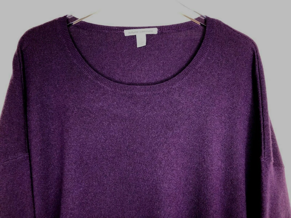 Suéter de cachemir de otoño talla grande dobladillo alto bajo en cremalleras laterales de vino Foto 3 de 4