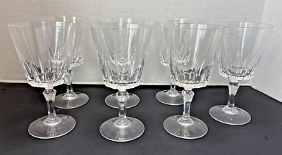 Set of 7 Cristal D'arques Longchamp Crystal Wine Glasses Goblets 7 1/2 tall