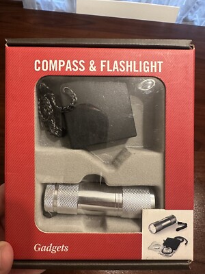 Gadgets Compass And Flashlight Set , New In Box 