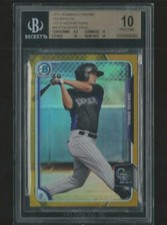 2015 BOWMAN CHROME DAVID DAHL ROCKIES RC GOLD REFRACTOR SP 44/50 BGS 10 PRISTINE