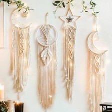 Nordic Moon Star Macrame Handmade Dream Catcher Wall Hanging Art Room Home Decor