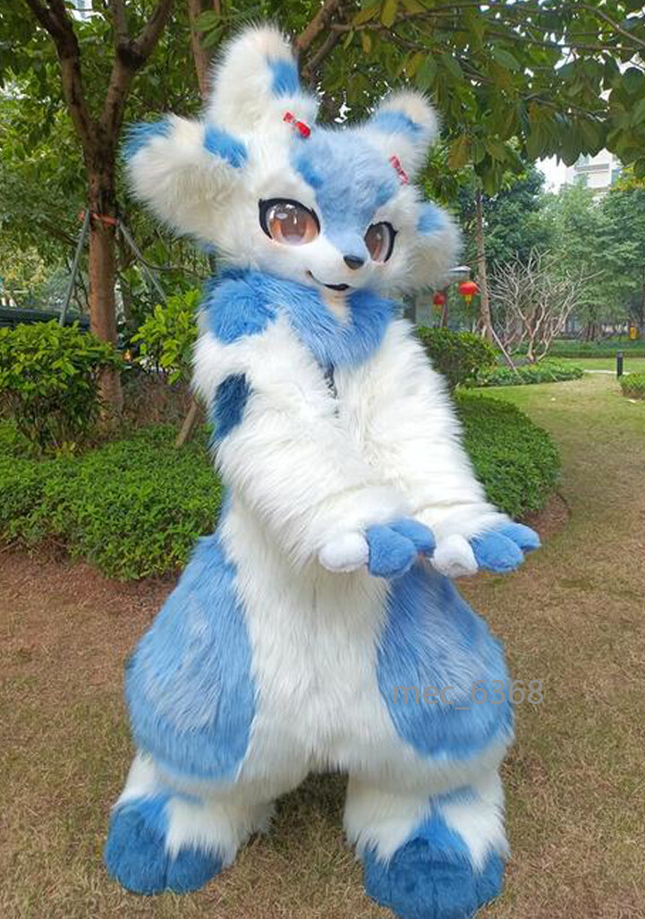 Fursuit Long Fur Husky Dog Fox Mascot Costume Carnival Halloween