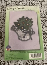 Design Works Plastic Canvas Greeting Card Kit Watering Can Flowers Brand New