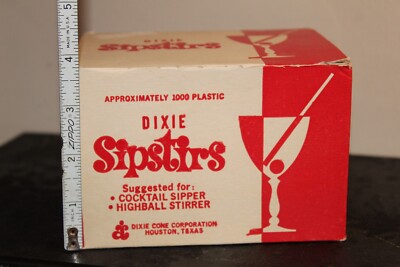 Vintage Dixie Sipsters Straws for Cocktails, Highball Glasses, Barware, 1000 ct