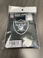 The Northwest Company NFL Las Vegas Raiders Black Lightweight Rain Poncho OSFM