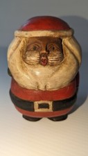 Vtg Wooden Santa Claus Hand Carved/Painted Christmas Old World St Nick Antique