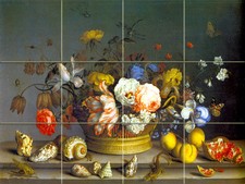 Flower Garden or Bathroom Backsplash Tile Mural 265