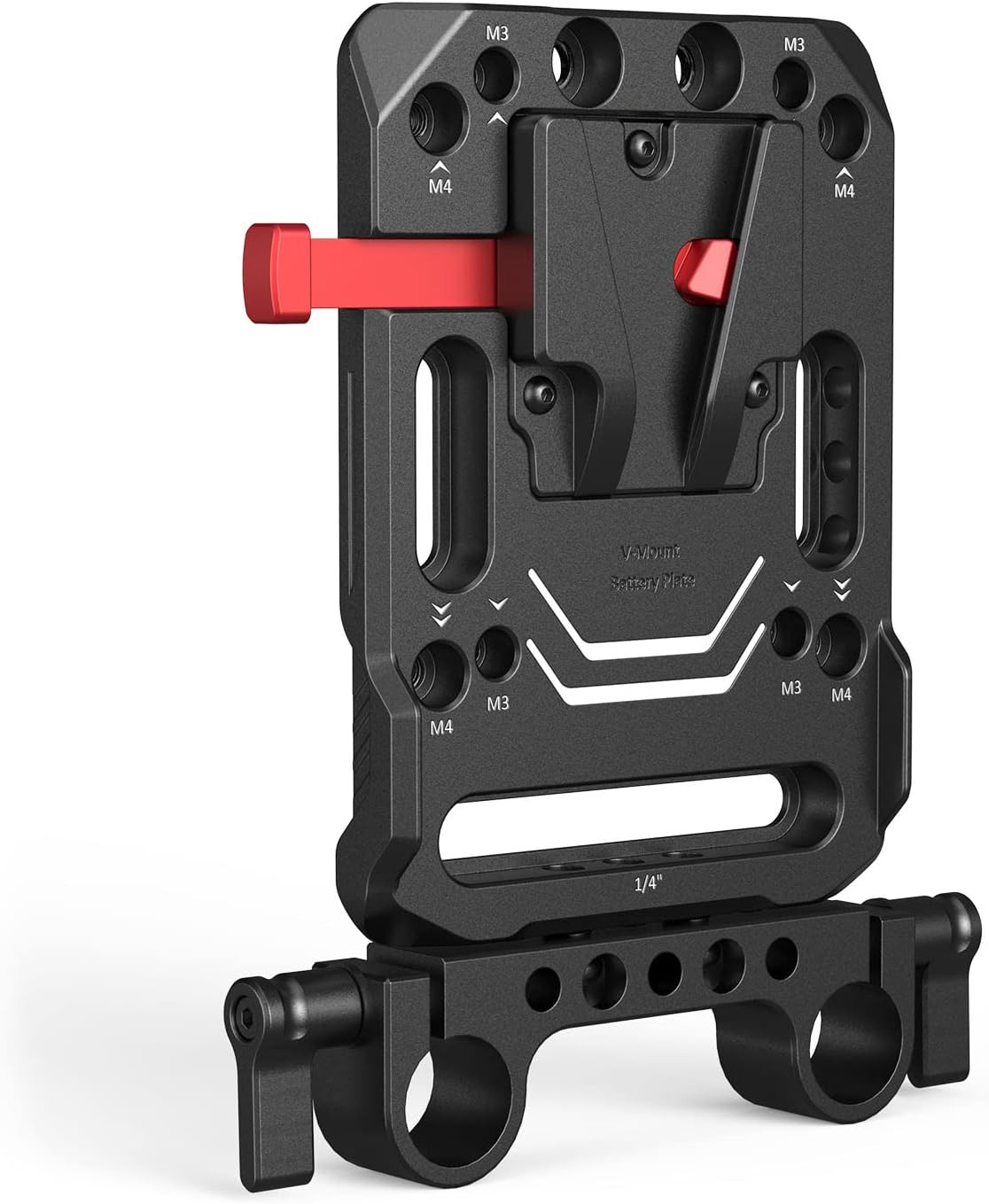 Piastra Batteria Con Montaggio a V Con Doppio Morsetto per Asta Da 15 Mm - 3016