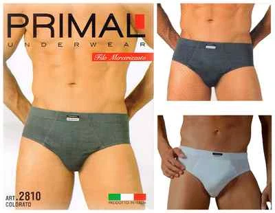 6 PEZZI SLIP UOMO PRIMAL FILO MERCERIZZATO 2810 BIANCO O ASSORT ELASTICO INTERNO