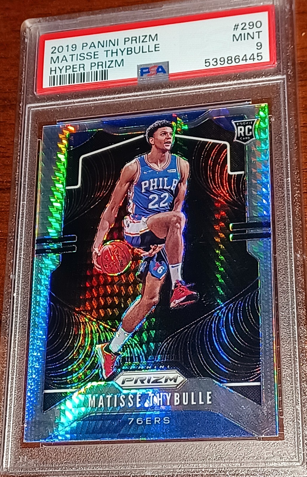 2019-20 Prizm Silver Hyper Prizm Refractor #290 Matisse Thybulle 76ers RC PSA 9