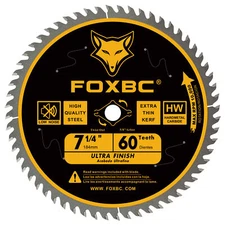 7-1/4" Circular Saw Blade Ultra Fine Finish 60-Tooth, Replacement for Freud