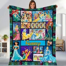 Personalized Disney Princess Blanket Disney Princesses Fleece Blanket Fairy