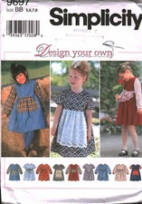 9697 Vintage Simplicity Sewing Pattern Girls Knee Length Dress Design Your Own 7