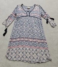 Knox Rose Dress Womens Medium Boho Vneck Slit Sleeves