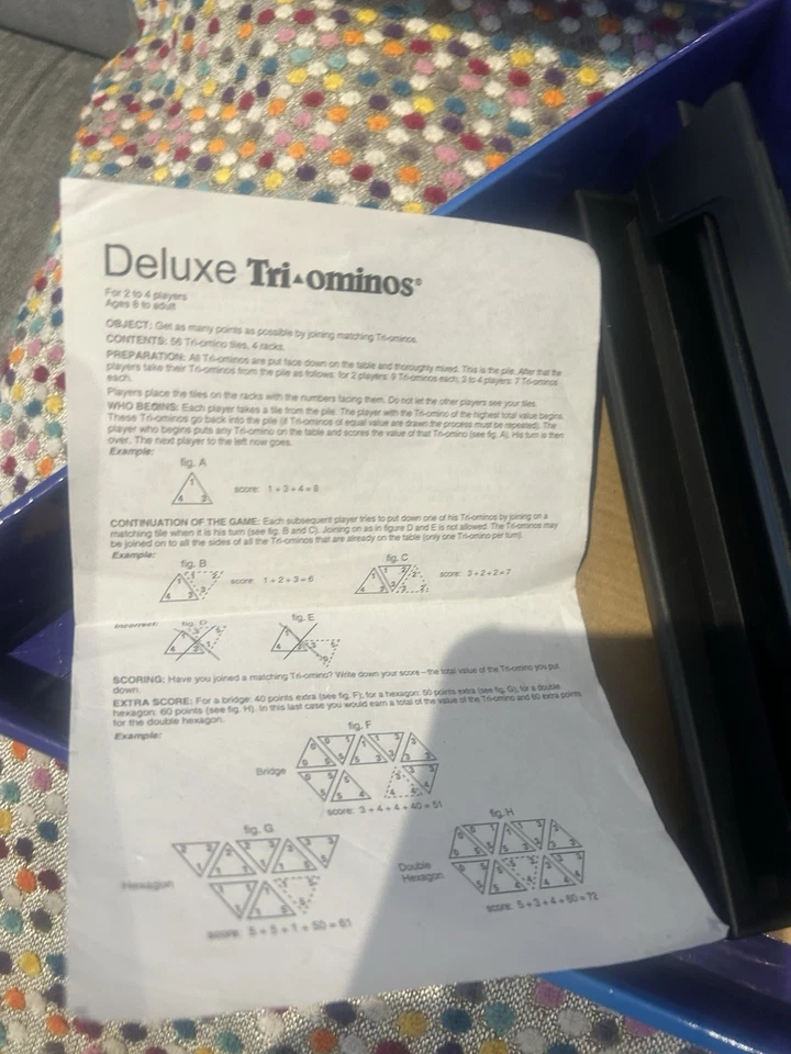 Triominoes Triangular Domino Game De Luxe By Pressman. 2010. Exc. MR26135  - Image 2 of 4