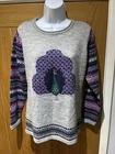 COUNTRY ROSE LADIES BEAUTIFUL  COLOURFUL PEACOCK  SOFT KNIT JUMPER SIZE S nwot