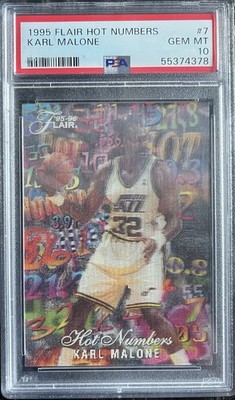 1995-96 Flair Hot Numbers #7 Karl Malone PSA 10 GEM MINT