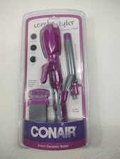 CONAIR COMBO STYLER 3 IN 1 CERAMIC STYLER STRAIGHT CRIMP OR CURL NEW