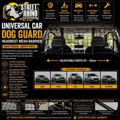 Dog Guard Headrest Mesh Barrier Pet Travel Safety Guard For Ford C-Max