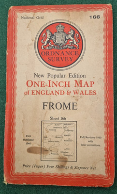 Frome National Grid Map 166, 1946, Trowbridge, Shaftesbury, Wells, Westbury