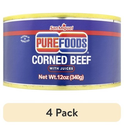 4Pack 12oz Canned Corned Beef Savory Juiced Ready-to-Eat Meat Pantry Supply