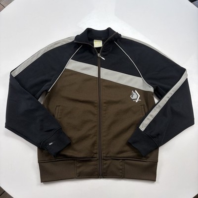 Vintage Volcom Track Jacket Men Brown Mock Neck Full Zip Pockets Patch Med