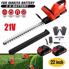 22 Inch Handheld Electric Cordless Hedge Trimmer Bush Trimmer with 2PCS* Battery