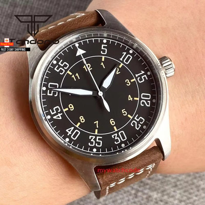 Tandorio Titan/Edelstahl 39mm Tauchen Herren Flieger Automatik Uhr Nh35/Pt5