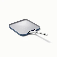 CARAWAY HOME Flat Griddle Square 1-Piece Navy Blue Non-toxic Ceramic Nonstick