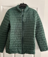 Land's End Kids Green Puffer Jacket Size XL 18/20 Full Zip