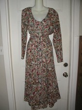 Vintage Fredericks of Hollywood peasant country floral maxi dress w/ jacket sz L
