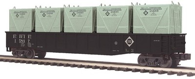 MTH 20-95676 Erie Gondola w/ LCL Containers #15847 Freight O Scale  - NEW