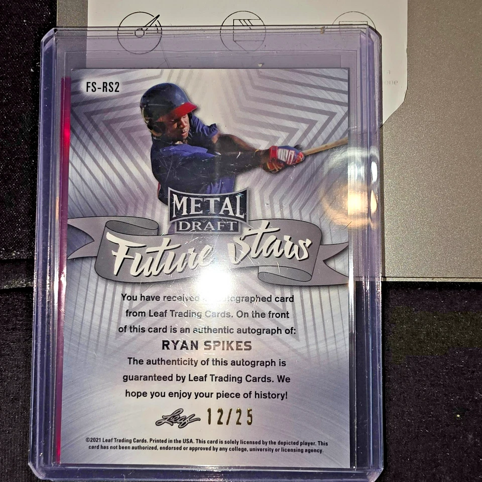 2021 LEAF METAL DRAFT "PURPLE FUTURE STARS" #FS-RS2 RYAN SPIKES RC AUTO 12/25 - Image 2 of 4