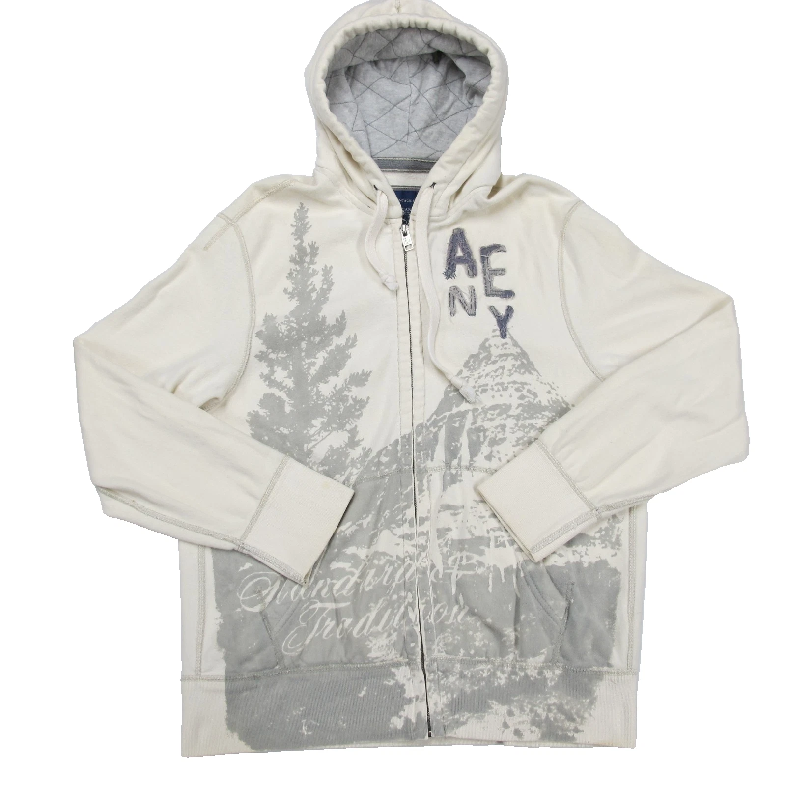 Vintage American Eagle Hoodie Mens XL White Y2K Grunge Thermal Embroidered
Opens in a new window or 