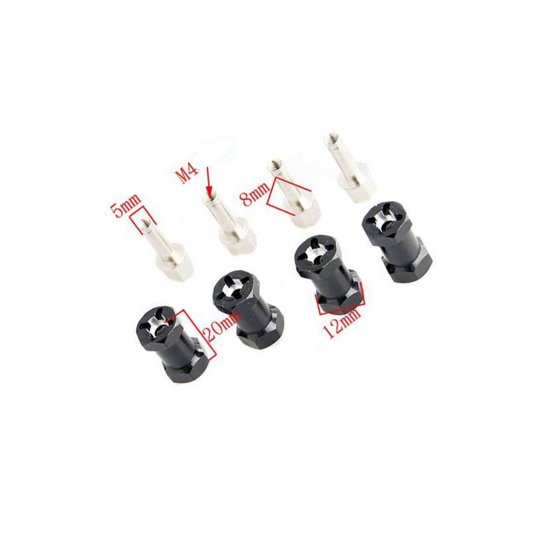 12mm Wheel Hex Hub Adapter 20mm Extension For CC01 F350 1/10 RC Crawler Car Prts