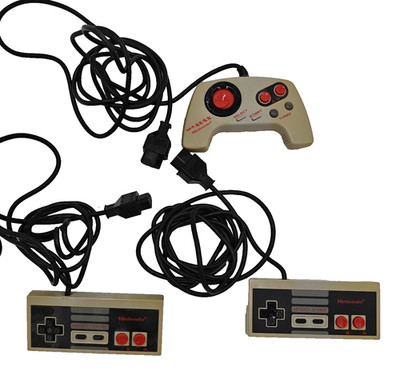 3x Nintendo NES Controllers OEM Tested Cleaned 2 Pads + Max Controller Lot