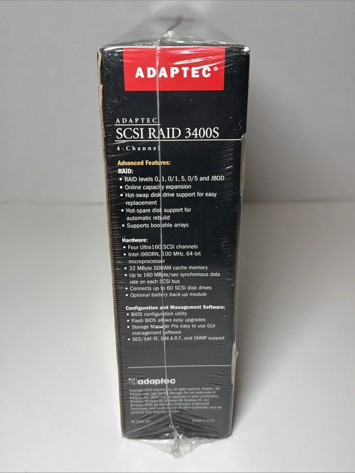 Adaptec ASR 3400S 4-Ch Quad-Channel LVD Ultra160 U160 SCSI RAID Card New in Box! - Image 3 of 4