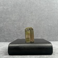 Regens Vintage Gold Silver Pinstripe Squeeze Lighter Made in USA Pat 1896140