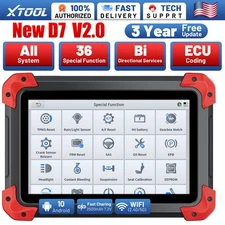 XTOOL D7 V2.0 Car Diagnostic Tool OBD2 Bidirectional Scanner ECU Coding 36+Reset