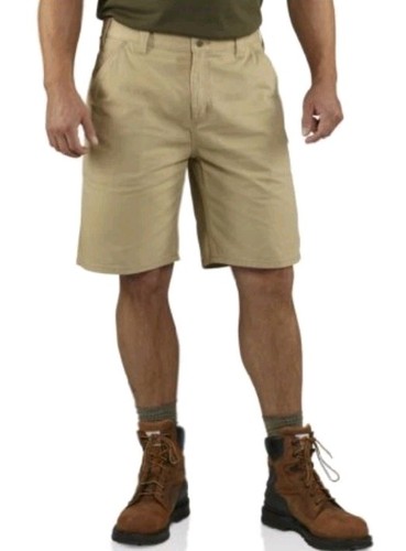 Neu Neu mit Etikett Carhartt Relaxed Fit Washed Twill Latzhose Shorts 32 30 10 hellbraun khaki