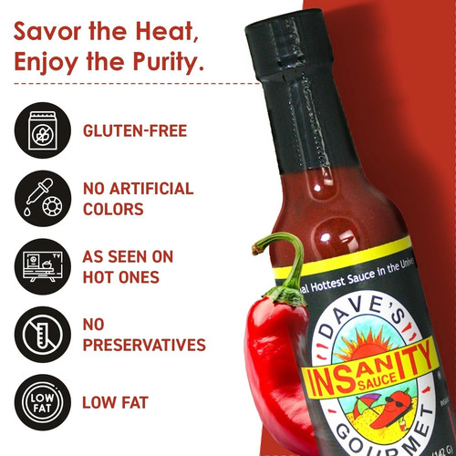 Dave'S Gourmet Original Insanity Hot Sauce, 5 Ounce - Picture 3 of 8