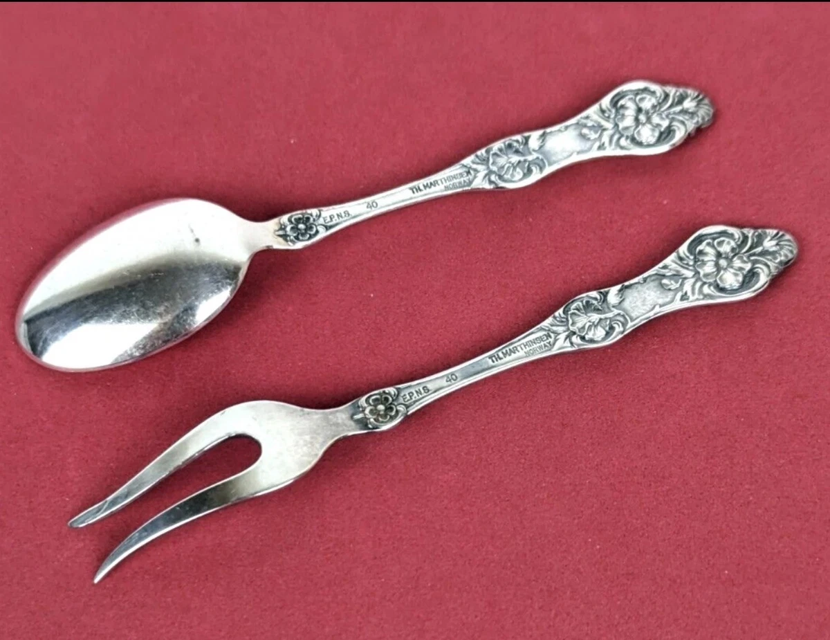 Th Marthinsen Norway Indiana Antique US Silver-Plated Flatware for
