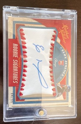 2019 Panini Leather&Lumber Eloy Jimenez #139 Rookie Signatures Baseball Blue /99