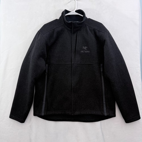 Arcteryx Diplomat Jacket Mens L Black Full Zip Wool Cashmere