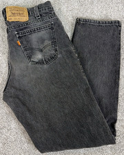 Vintage Levis 550 Jeans Mens 32W 32L Black Orange Tab Made USA 1994 Tapered Leg