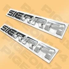 Replacement Letter Tailgate Badge Door Emblem For Sierra Chrome 3D Decal Sticker