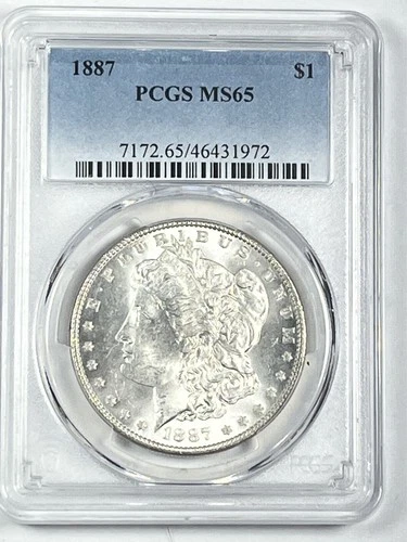 1887 Morgan Dollar : PCGS MS65 Blazing White