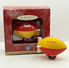2 Kansas City Chiefs Hallmark Ornaments NFL Collection 1997 Football Blimp
