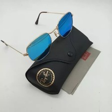 Ray Ban Used Ladies Gents Unisex Sunglasses Hexagonal Mirrored Blue Gold RB3548N