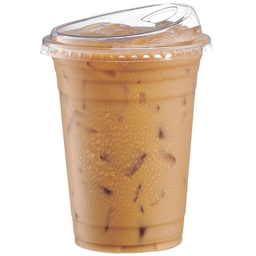 [16 oz. - 50 Sets Crystal Clear Plastic Cups With Strawless Sip-Lids - Former...